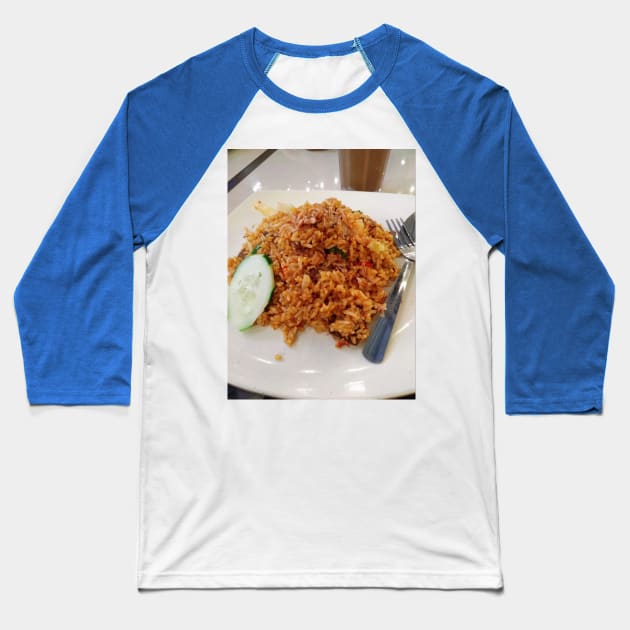 fried rice Baseball T-Shirt by djwalesfood